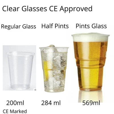 £29.99 • Buy Disposable Pint Glasses And Half Pint Glasses Plastic Pint Half Pint Beer Cups