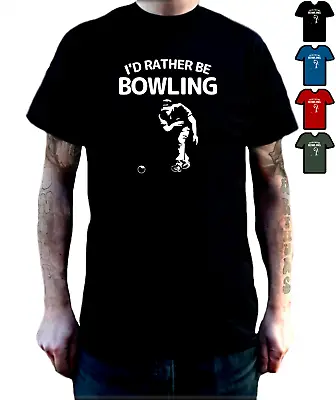 I'd Rather Be Bowing Lawn Green Bowling Lawn Bowls T-Shirt • £13.99