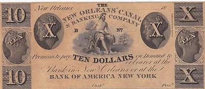 Kappys W8275 Bank Of America Boa $10 New Orleanes Canal Banking Co Note Au /unc • $449.88