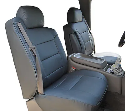 For 2000-2002 Chevy Silverado S.leather 2 Front Seat & 2 Armrest Covers Charcoal • $169