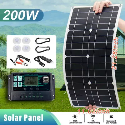 200W Watt Flexible Solar Panel Kit 12V Mono Home RV Rooftop Camping Off-Grid PV • $40.99