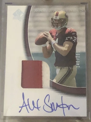 $75 • Buy 2005 Alex Smith SP Authentic Auto/Autograph/Jersey *SSP* RC Rookie #140/299 MINT