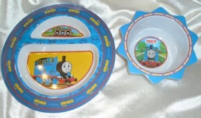 FIRST YEARS Child's Melamine Plate Bowl Set THOMAS THE TRAIN EUC • $4.99