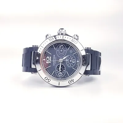 Cartier Pasha Seatimer Stainless Steel Automatic Watch W31089M7 - Good Condition • $3895