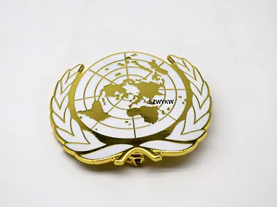 United Nations Peacekeeping Force UN BLUE BERET Hat Badge UN Gold Badge • £15