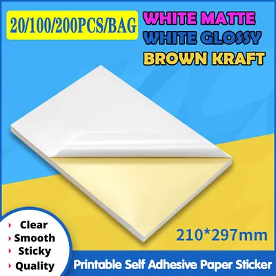 A4 Self Adhesive Sticker Paper Sheet Label Laser Inkjet Print Mailing Address AU • $7.19