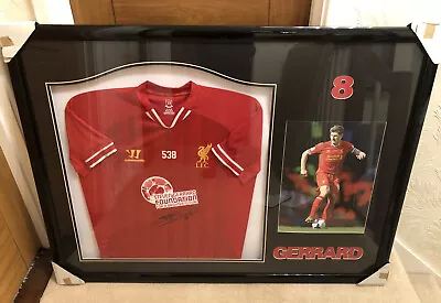 £304.99 • Buy Steven Gerrard Signed Liverpool 8 Football Shirt Framed Mount Display Foundation