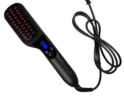 Heated Beard Hair Straightener Brush Comb Curler Hair Dryer Brush Massage • $19.99