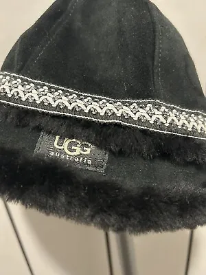 UGG Shearling Trim Bucket Hat Black Women's • $55