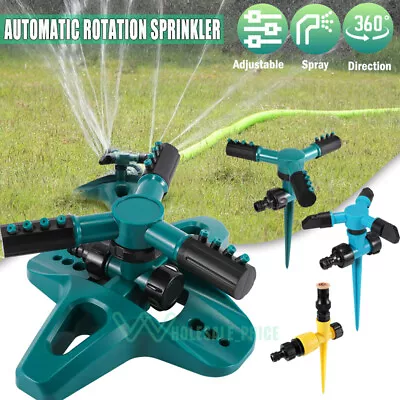 360° Auto Irrigation System Rotating Lawn Sprinkler For Garden Patio Spray Grass • $11.19