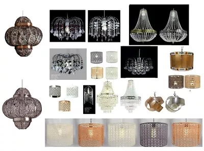 Modern Chandelier Ceiling Light Shades Acrylic Crystal Droplet Pendant Lampshade • £14.98