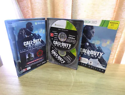 XBOX 360  Call Of Duty GHOSTS * Limited Steelbook 2-Discs '  * VGC • $11.24