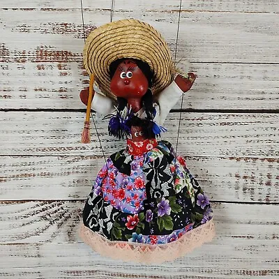 Vintage Handmade Sombrero Marionette Mexican String Puppet • $11.90