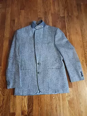 Men's Sz 40R Stewart County Vtg 100% Wool Sport Shooting Jacket Gray Elbow Patch • $85