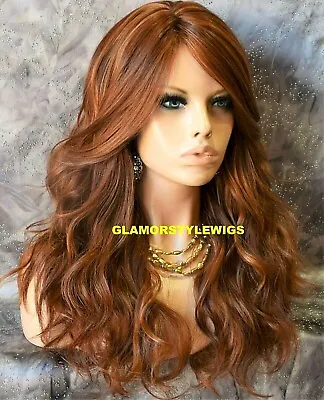 Full Wig Long Wavy Layered With Side Part Auburn Mix Heat Ok  Nw • $59.95