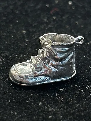 Sterling Silver 3d Baby / Kid Shoe Dangle Charm - Estate Find • $15