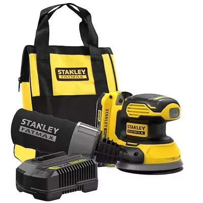 18V STANLEY FATMAX V20 C-Less Random Orbit Sander 1 X 2.0Ah Lith Ion SFMCW220D1S • £66.05