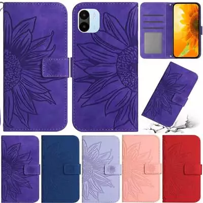 For Xiaomi Redmi A2+ 12C Note 12 12 Pro Sunflower Wallet Leather Flip Cover Case • $13.39