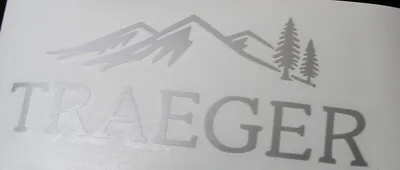 TRAEGER GRILLS  6  Metallic Silver  Decal  Sticker  Trailer  BBQ Decals • $6.60