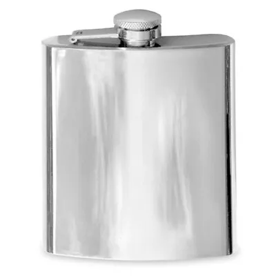 Hip Drinking Stainless Steel Pocket Flask Spirits/Alcohol Shiny Silver 7oz/210ml • $23