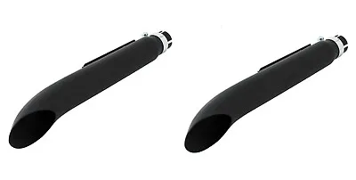 Pair Black 19  Motorcycle Turnout Silencers Exhaust Custom Chopper Cafe Racer • £94.95