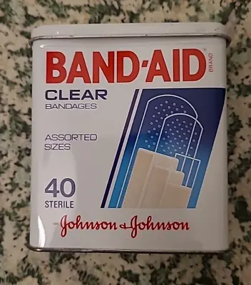Johnson & Johnson Clear Band-Aid Tin Dated 1989 Vintage • $5