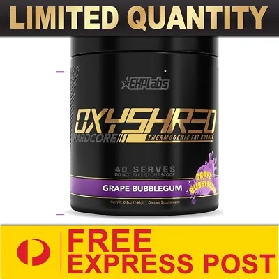 $64.95 • Buy Ehplabs Oxyshred Hardcore 40srv  Thermo Fatburner Oxy Shred Stronger Express