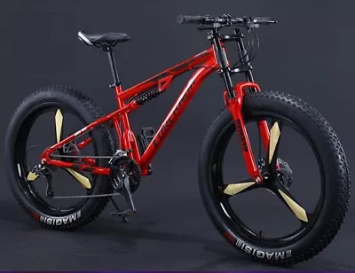 New Fat Tire Bike Dual Full Suspension 21 Speed 26  Bicycle Tri / 5 Spoke • $839