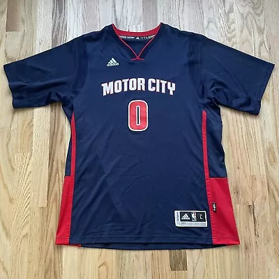 Men's Adidas Detroit Pistons Motor City Andre Drummond T Shirt Swingman Jersey L • $39