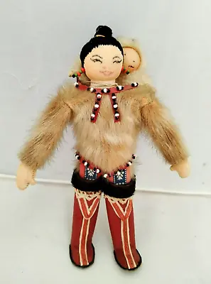 Vintage Inuit Greenland Mother & Baby Dolls With Papoose • £35