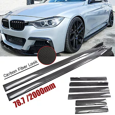 Carbon Fiber Side Skirt Rocker Panel Splitter Lip For F30 E92 E90 E36 E30 328i • $79.99