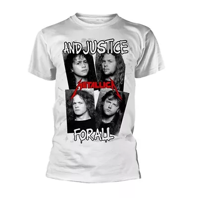 Metallica Faces First Four Albums White T-Shirt NEW OFFICIAL • £17.99