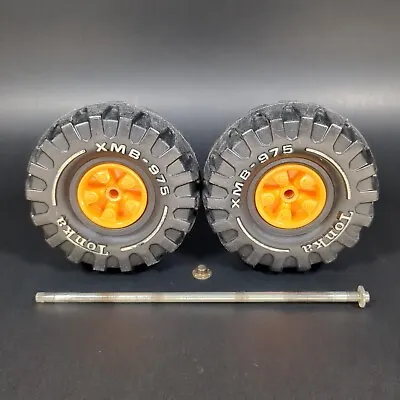 Mighty Tonka Road Grader Front Axle Dual Plow 3945 Orange • $18.95