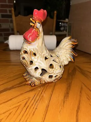 Vintage Rooster Ceramic - Farmhouse - Country - 8” Tall Excellent Condition • $15.79