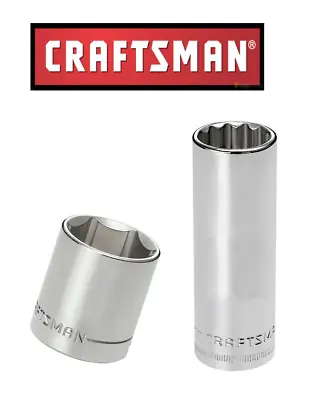 NEW Craftsman Socket 1/4 3/8 & 1/2  Drives Shallow Deep 6 &12 Pt Choose Size • $12.95