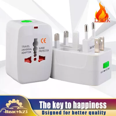 All In One International Power Adapter Plug For AU UK US EU AC Power Charger • £6.99