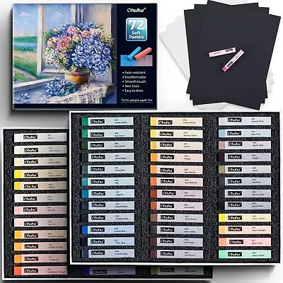 Soft Pastel Set 72 Colours: Chalk Pastels Including 4 Fluorescent Effects & 6 P • £61.46