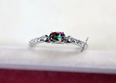 Dedicated Mystic Topaz Ring/ Sterling Silver/ Genuine Mystic Topaz Ring • $32.39