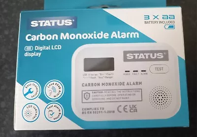 STATUS Compact Digital Lcd Display  Carbon Monoxide Detector BRAND NEW • £12.99