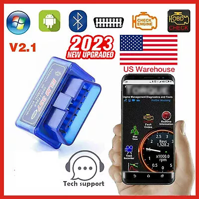 ELM327 OBD2 Code Reader Bluetooth Auto Interface Adapter Diagnostic-Tool Scanner • $4.49