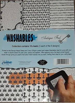 £5.06 • Buy CREATIVE EXPRESSIONS Stamps Away WASHABLES 18 A4 Sheets 200gsm Coated Card