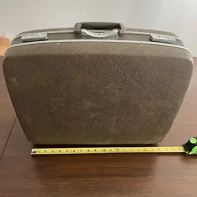 Vintage Royal Traveller Hard Case Shell Luggage Suitcase Brown 18.5x17  Medium • $29.99