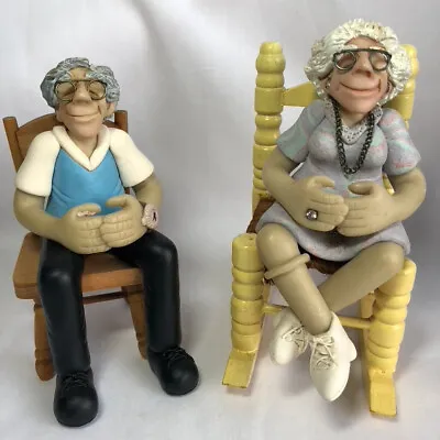 D Manning Shelf Sitter Limited Edition Lot Of 2 Grandma Grandpa Sitting Rocking • $26.99