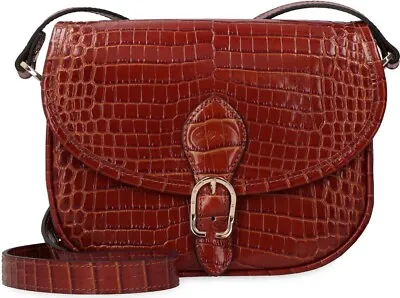 LONGCHAMP 1980 Crocodile Embossed Leather Crossbody Bag Natural Brown $565+ NEW • $425