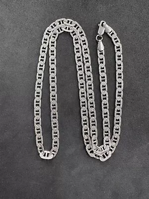 24.4g VTG Sterling Silver 925 Textured Mariner Anchor Chain 24” Jewelry Lot Z • $31.90