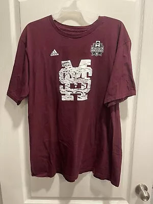 2018 Adidas College World Series Mississippi State Bulldogs T-Shirt XL Maroon • $13