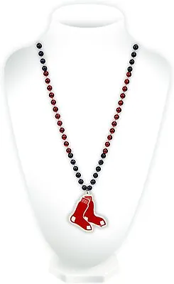 Boston Red Sox Bead Necklace With Round Medallion Great Game Day Accessory... • $18.79