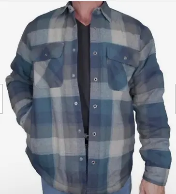 Grizzly Mountain Men's Sherpa Lined Button Down Plaid Jacket (green/blue L)nwt • $30.14