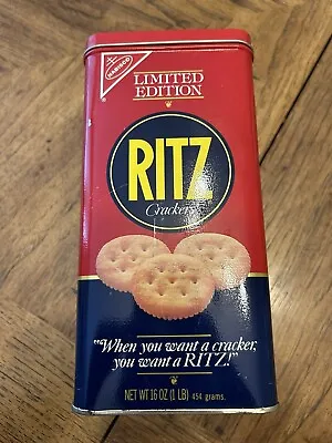 Ritz Cracker Red Tin Can Canister 1987 Limited Edition The Story Of Ritz Vintage • $19.95