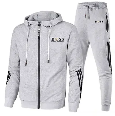 Mensboss Sets Sportswear Jogging Suit Casual Tracksuit Gym Sweat Suit Sportswear • £24.98